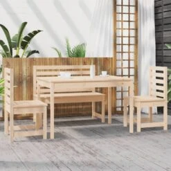 VIDAXL Ensemble à Dîner De Jardin 4 Pcs Bois Massif De Pin -VIDAXL || SuperFish || Konstsmide Soldes Boutique 01b9576dc0fdca42