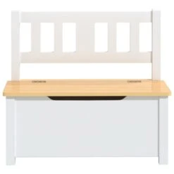 VIDAXL Banc De Rangement Pour Enfants Blanc Et Beige 60x30x55 Cm Mdf -VIDAXL || SuperFish || Konstsmide Soldes Boutique 0553fe623e749a74