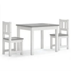 VIDAXL Ensemble De Table Et Chaises Enfants 3 Pcs Blanc Et Gris Mdf -VIDAXL || SuperFish || Konstsmide Soldes Boutique 06b9ae8d29cde280