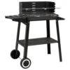 VIDAXL Barbecue Au Charbon De Bois Avec Roues Noir Acier -VIDAXL || SuperFish || Konstsmide Soldes Boutique 0e03d914bcfb2a2b