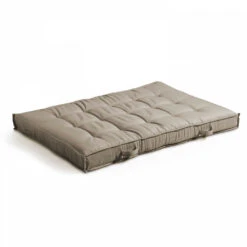 Coussin De Sol Ou D'assise Matelassé Polyester Taupe 120 X 80 X 12cm
