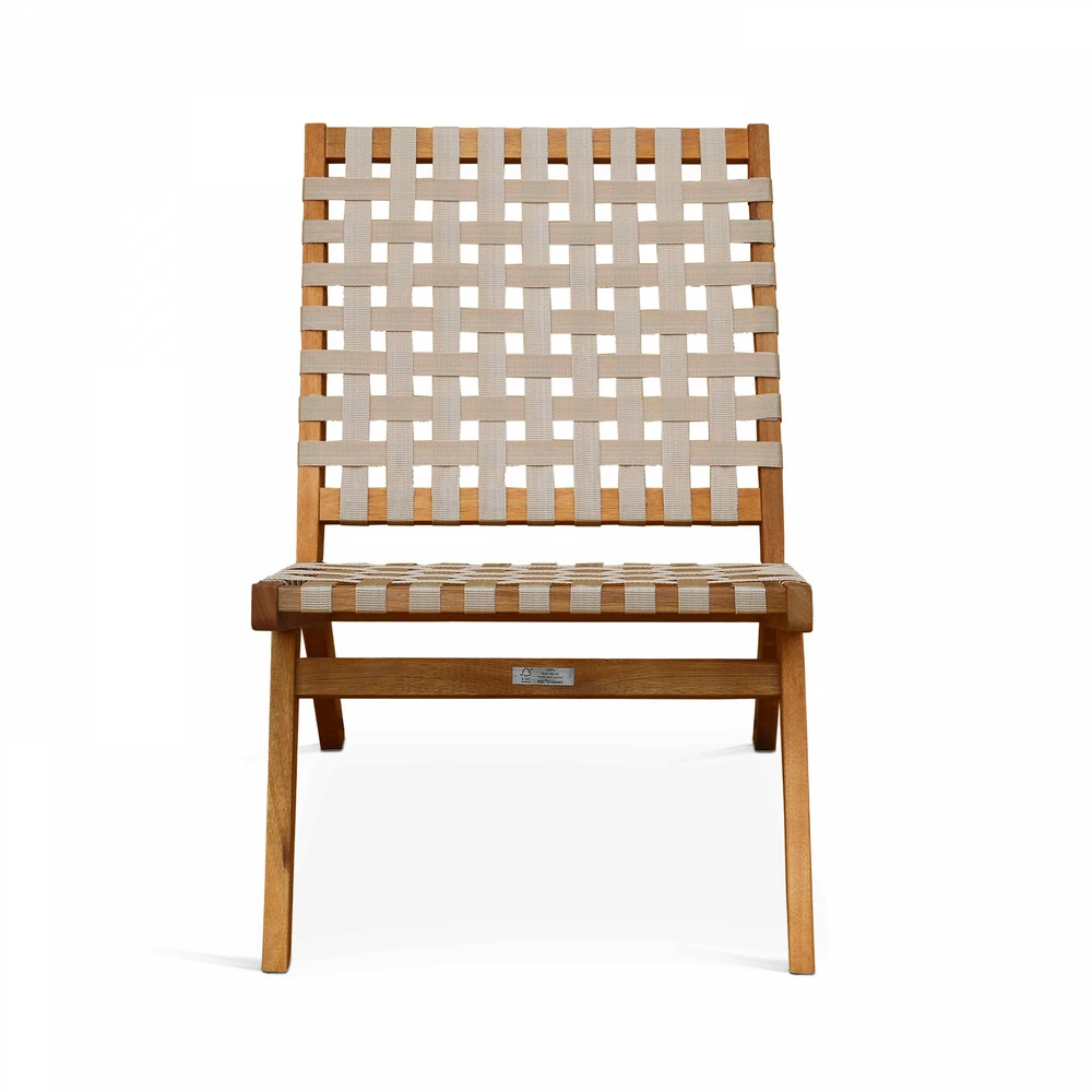 Fauteuil Relax En Bois D'eucalyptus Taupe 4 Fauteuil Relax En Bois D'eucalyptus Taupe – Image 2