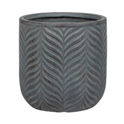 Pot Automne D25xH25cm, Gris, En Fibre