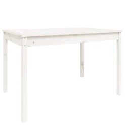 VIDAXL Table De Jardin Blanc 121x82,5x76 Cm Bois Massif De Pin