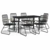 VIDAXL Ensemble à Dîner De Jardin 7 Pcs Noir Rotin Pvc -VIDAXL || SuperFish || Konstsmide Soldes Boutique 1a75dece5b0f6e63