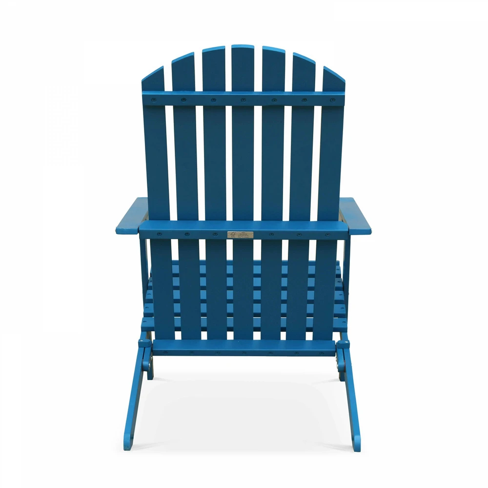 Fauteuil Relax Pliant En Bois D'eucalyptus Bleu Pacific 5 Fauteuil Relax Pliant En Bois D'eucalyptus Bleu Pacific – Image 3