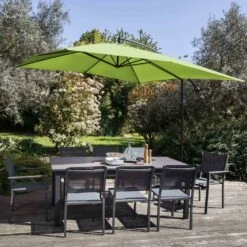 Parasol Déporté Carré 3x3m Aluminium Vert -VIDAXL || SuperFish || Konstsmide Soldes Boutique 259bc496a52340e0