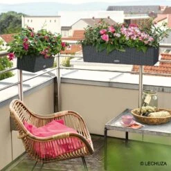 LECHUZA Jardinière Balconera Cottage En Plastique Granit - 79x19x19 Cm -VIDAXL || SuperFish || Konstsmide Soldes Boutique 340843 013