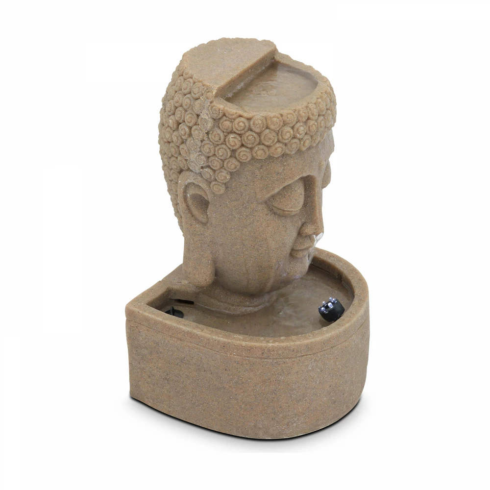 Fontaine Tête De Bouddha En Pierre Reconstituée Avec Led 5 Fontaine Tête De Bouddha En Pierre Reconstituée Avec Led – Image 3