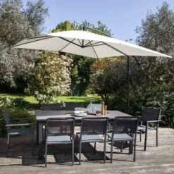 Parasol Déporté Carré 3x3m Aluminium écru -VIDAXL || SuperFish || Konstsmide Soldes Boutique 4038fd104804e4e1