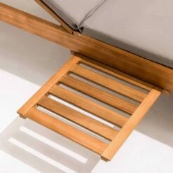 Lot De 2 Bains De Soleil Avec Coussin Et Tablette En Bois Taupe -VIDAXL || SuperFish || Konstsmide Soldes Boutique 429cd6af35f79e62