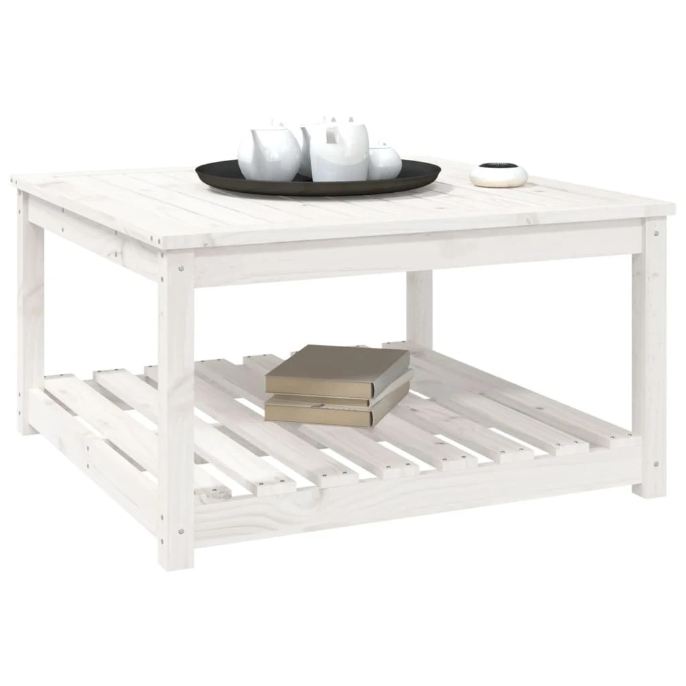 VIDAXL Table De Jardin Blanc 82,5x82,5x45 Cm Bois Massif De Pin 6 VIDAXL Table De Jardin Blanc 82,5x82,5x45 Cm Bois Massif De Pin – Image 4