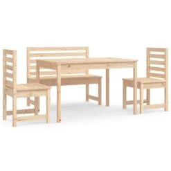 VIDAXL Ensemble à Dîner De Jardin 4 Pcs Bois Massif De Pin