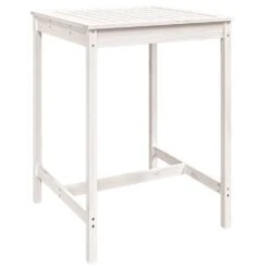 VIDAXL Table De Jardin Blanc 82,5x82,5x110 Cm Bois Massif De Pin