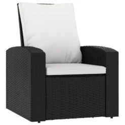 VIDAXL Fauteuil Inclinable De Jardin Avec Coussins Noir Résine Tressée