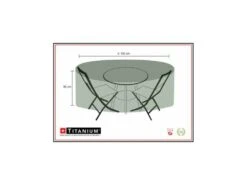 Housse De Protection Pour Table Ronde + Chaises 150 X 150 X 85 Cm - Noir