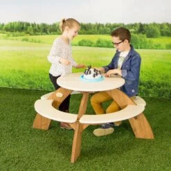 Axi Orion Table Pique Nique Enfant Ronde En Bois Marron & Blanc -VIDAXL || SuperFish || Konstsmide Soldes Boutique 627a6e9bd4a290.42651758