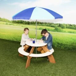 Axi Orion Table Pique Nique Enfant Ronde En Bois Marron & Blanc -VIDAXL || SuperFish || Konstsmide Soldes Boutique 627a6e9be11838.74795888