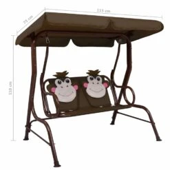 VIDAXL Balancelle Pour Enfants Marron 115x75x110 Cm Tissu -VIDAXL || SuperFish || Konstsmide Soldes Boutique 6310a24c35f7c3.75945177