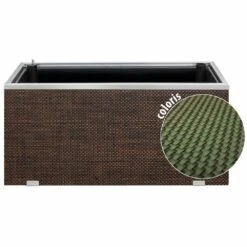 Jardinière En Résine Tressée Avec Réserve D'eau Et Cadre En Aluminium 95 X 39 X