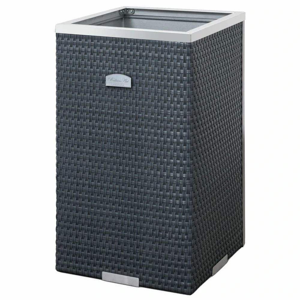 Jardinière En Résine Tressée Avec Cadre En Aluminium 35 X 35 X 60 Cm 4 Jardinière En Résine Tressée Avec Cadre En Aluminium 35 X 35 X 60 Cm – Image 2