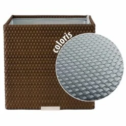 Jardinière En Résine Tressée 46 X 46 X 46 Cm