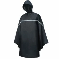 Poncho De Pluie Avec Capuche Taille Unique Noir
