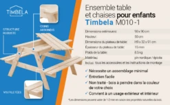 Table Enfant Pour Le Jardin - Table Et Chaise Enfant Avec Boite De Rangement -90x90xh50 Cm - M010-1 -VIDAXL || SuperFish || Konstsmide Soldes Boutique 63eb3fd03e9ea3.43816484