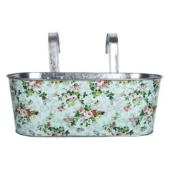 ESSCHERT DESIGN Jardinière Zinc Imprimé Roses