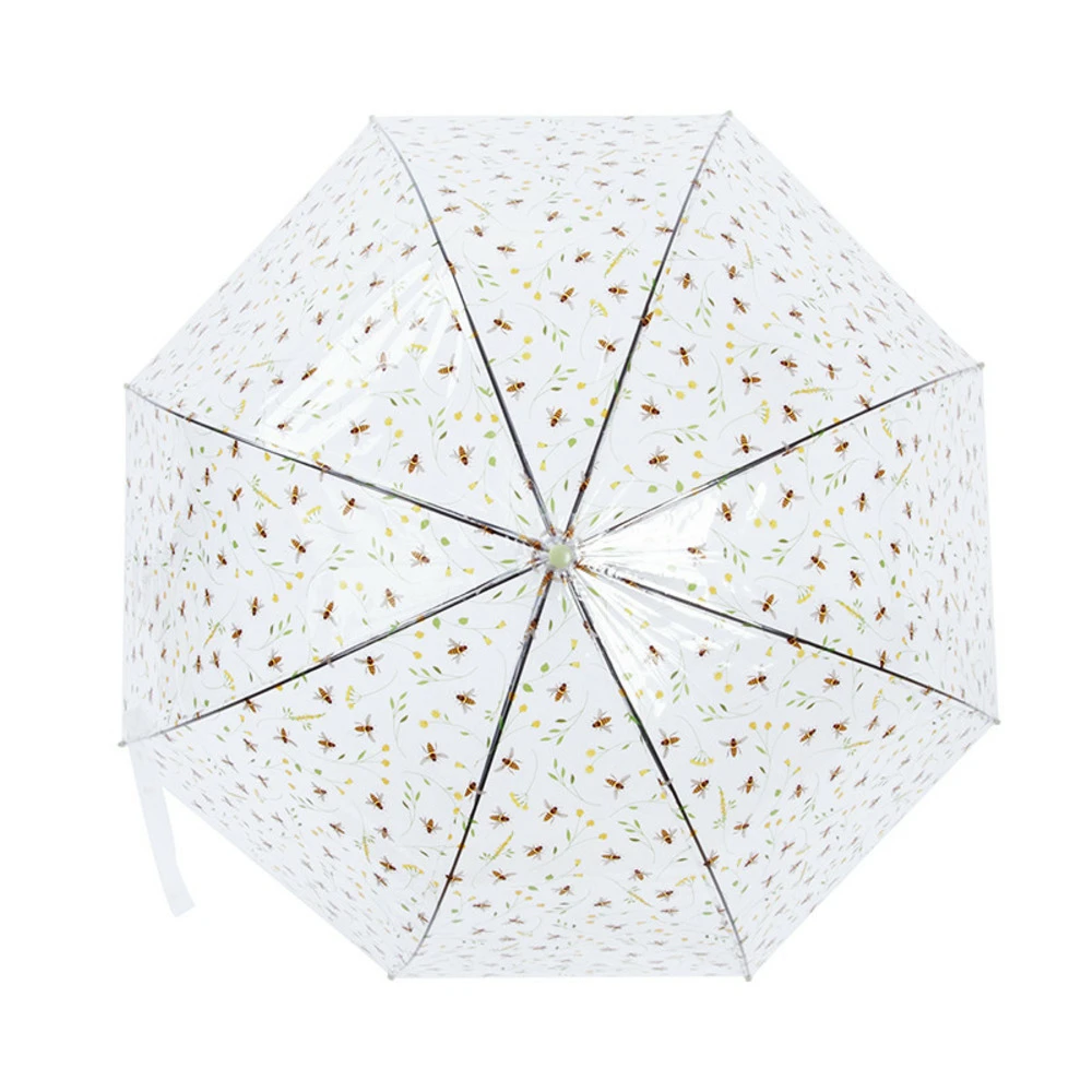 ESSCHERT DESIGN Parapluie Transparent Imprimé Abeilles 4 ESSCHERT DESIGN Parapluie Transparent Imprimé Abeilles – Image 2