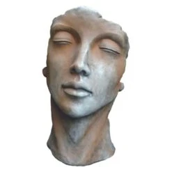Statue Visage Femme Extérieur Petit Format - Rouille 50 Cm
