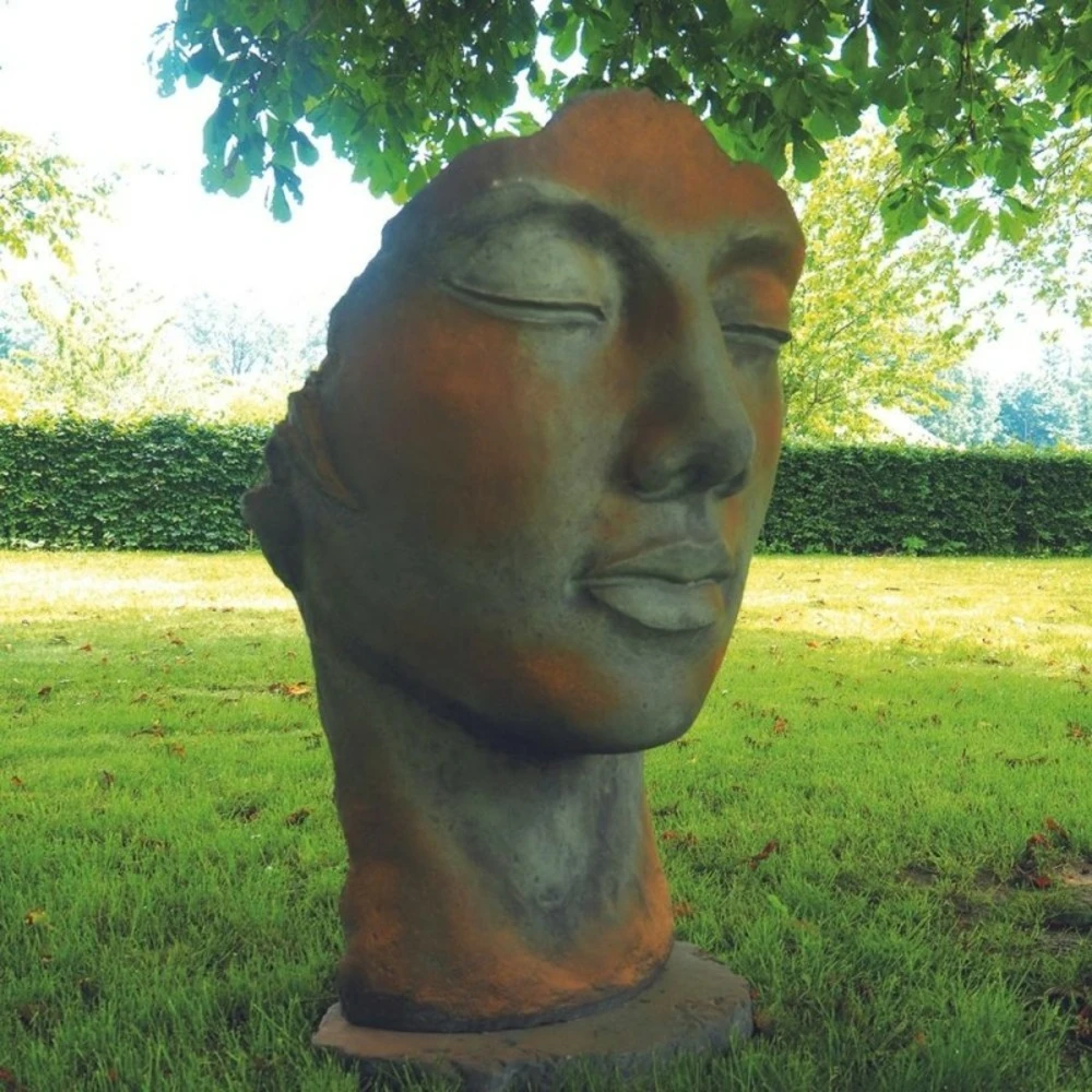 Statue Visage Femme Extérieur Grand Format - Rouille 115 Cm 5 Statue Visage Femme Extérieur Grand Format - Rouille 115 Cm – Image 3