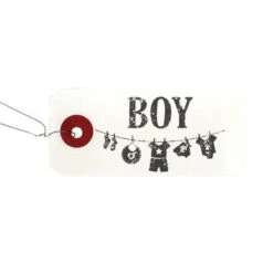 Etiquettes Blanches + Tampon Bois Boy