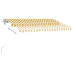 VIDAXL Auvent Automatique Capteur De Vent/led 350x250cm Jaune Et Blanc -VIDAXL || SuperFish || Konstsmide Soldes Boutique 6426dd83387fc5.62470486