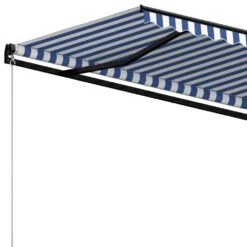 VIDAXL Auvent Manuel Rétractable 500x350 Cm Bleu Et Blanc -VIDAXL || SuperFish || Konstsmide Soldes Boutique 6426dd84d3fd84.12520320