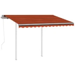 VIDAXL Auvent Rétractable Automatique Et Poteaux 3x2,5 M Orange Marron -VIDAXL || SuperFish || Konstsmide Soldes Boutique 6426dd877f8ce0.41849070