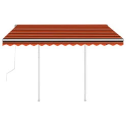 VIDAXL Auvent Rétractable Automatique Et Poteaux 3x2,5 M Orange Marron -VIDAXL || SuperFish || Konstsmide Soldes Boutique 6426dd87828ba5.15495730