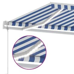 VIDAXL Auvent Automatique Capteur De Vent/led 300x250 Cm Bleu Et Blanc -VIDAXL || SuperFish || Konstsmide Soldes Boutique 6426ddaacbec88.27690368