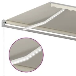 VIDAXL Auvent Automatique Capteur De Vent Et Led 5x3,5 M Crème -VIDAXL || SuperFish || Konstsmide Soldes Boutique 6426ddb6a337f7.71543429