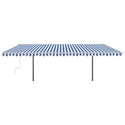 VIDAXL Auvent Automatique Capteur De Vent Et Led 6x3,5 M Bleu Et Blanc -VIDAXL || SuperFish || Konstsmide Soldes Boutique 6426ddcf051c44.44043683