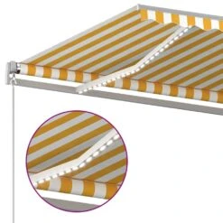 VIDAXL Auvent Automatique Capteur De Vent Et Led 6x3,5m Jaune Et Blanc -VIDAXL || SuperFish || Konstsmide Soldes Boutique 6426ddd5581f51.61030224
