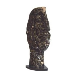 Statue Demi-visage Métal Mosaïque 101 Cm - Gris Anthracite