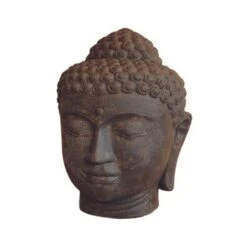 Tête De Bouddha Fontaine 75 Cm - Gris Anthracite 75 Cm
