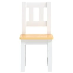 VIDAXL Ensemble De Table Et Chaises Pour Enfants 3 Pcs Blanc Et Beige -VIDAXL || SuperFish || Konstsmide Soldes Boutique 64387d74de5973.19658389