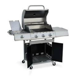 Barbecue Gaz Inox 14kw - Richelieu Noir - Barbecue 4 Brûleurs Dont 1 Feu Latéral. Côté Grill Et Côté Plancha -VIDAXL || SuperFish || Konstsmide Soldes Boutique 64467a4aa52b63.13090841