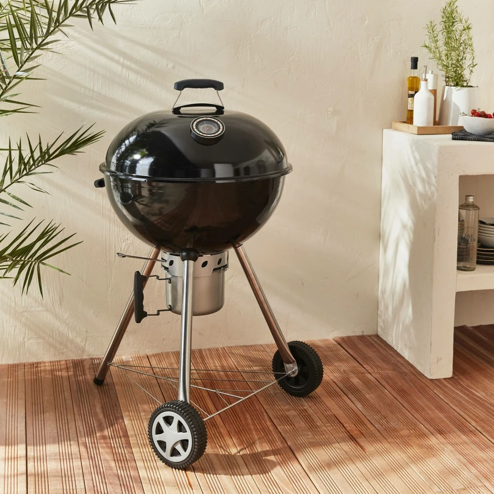 Barbecue Premium Charbon De Bois ø 57cm - Charles - Noir émaillé. Barbecue Avec Grille Amovible. Aérateurs. Fumoir. Récupérateur De 4 Barbecue Premium Charbon De Bois ø 57cm - Charles - Noir émaillé. Barbecue Avec Grille Amovible. Aérateurs. Fumoir. Récupérateur De – Image 2
