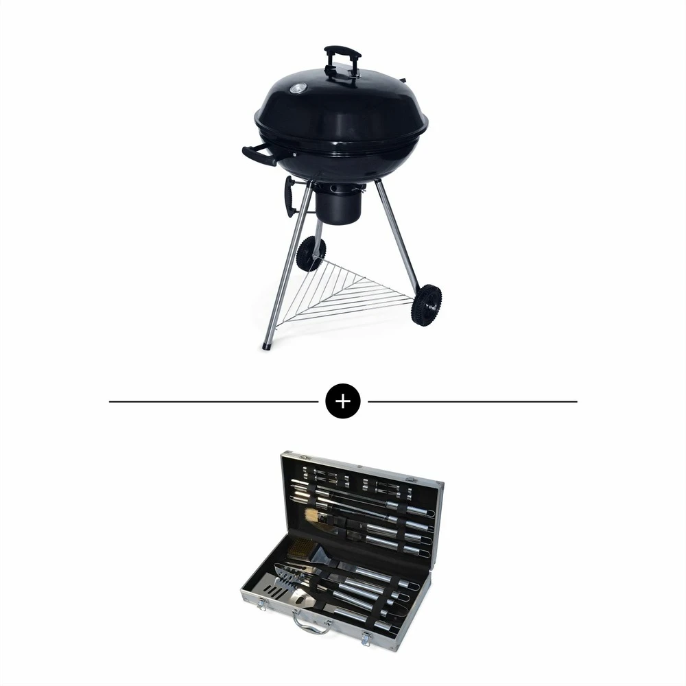 Barbecue Charbon De Bois Georges + Mallette D'ustensiles 18 Accessoires 3 Barbecue Charbon De Bois Georges + Mallette D'ustensiles 18 Accessoires