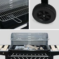 Barbecue Au Charbon - Alfred - Noir Et Gris. Hauteur De Grille Ajustable. Cuve émaillée. Tablettes En Bois. Étagère Et Crochets 12 Barbecue Au Charbon - Alfred - Noir Et Gris. Hauteur De Grille Ajustable. Cuve émaillée. Tablettes En Bois. Étagère Et Crochets -VIDAXL || SuperFish || Konstsmide Soldes Boutique 64467a731b7168.65510646