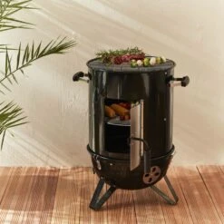 Barbecue Fumoir Au Charbon De Bois ø44cm – Jacques – Smoker Premium Avec Aérateurs. Fumoir. Gril. Boite De Fumage. Noir -VIDAXL || SuperFish || Konstsmide Soldes Boutique 64467a771f55f9.88686847