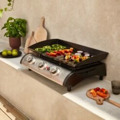 Plancha Au Gaz 3 Feux - Porthos 3 Brûleurs - 7.5 Kw. Barbecue. Cuisine Extérieure. Grande Plaque émaillée. Inox -VIDAXL || SuperFish || Konstsmide Soldes Boutique 64467a84e14ac6.11145896